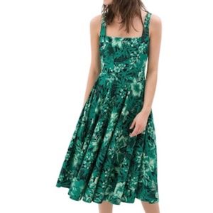 Zara Green Tropical Print Dress